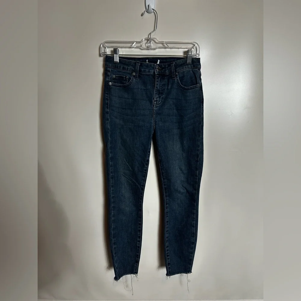 Pistola High Rise Dark Wash Raw Hem Skinny‎ Jeans